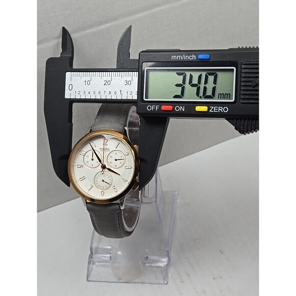 Fossil CH3071 Abilene Women Chronograph Watch Rose Gold Gray Leather New Battery main image 7